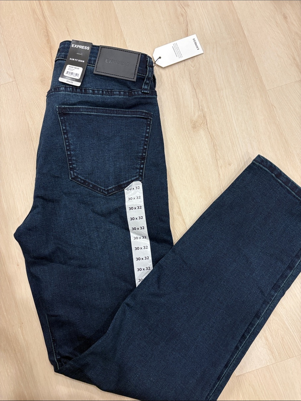 Express Men’s Navy Slim Straight Jeans